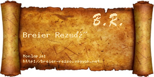 Breier Rezső névjegykártya